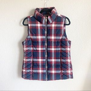 Tommy Hilfiger Blue and Red Plaid Puffer Vest - S
